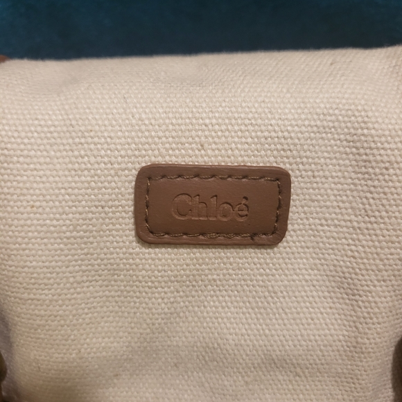 CHLOE beige cotton clutch - Picture 2 of 10